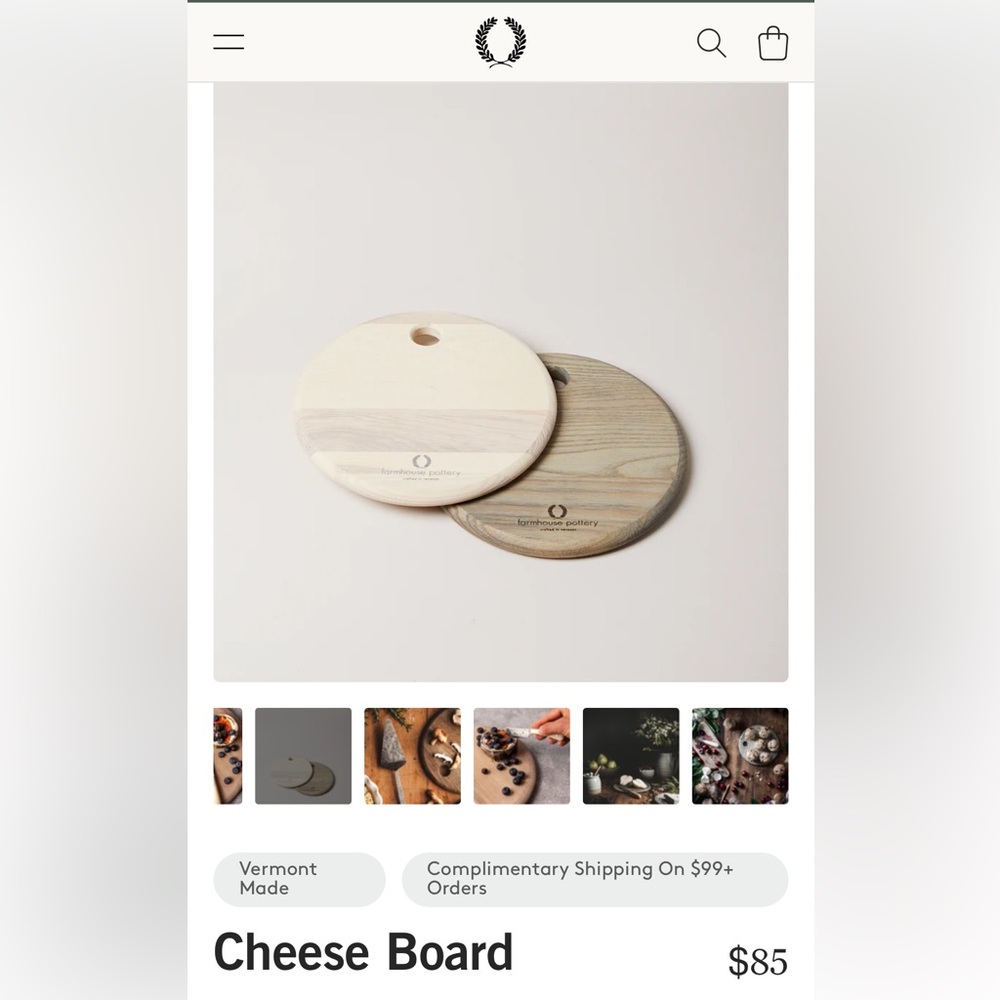 Farmhouse pottery cheese board, have 2 available price is for 1